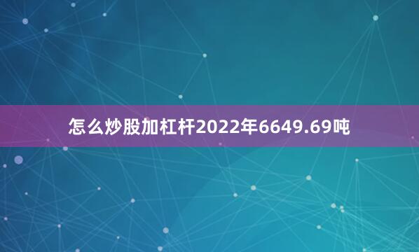 怎么炒股加杠杆2022年6649.69吨