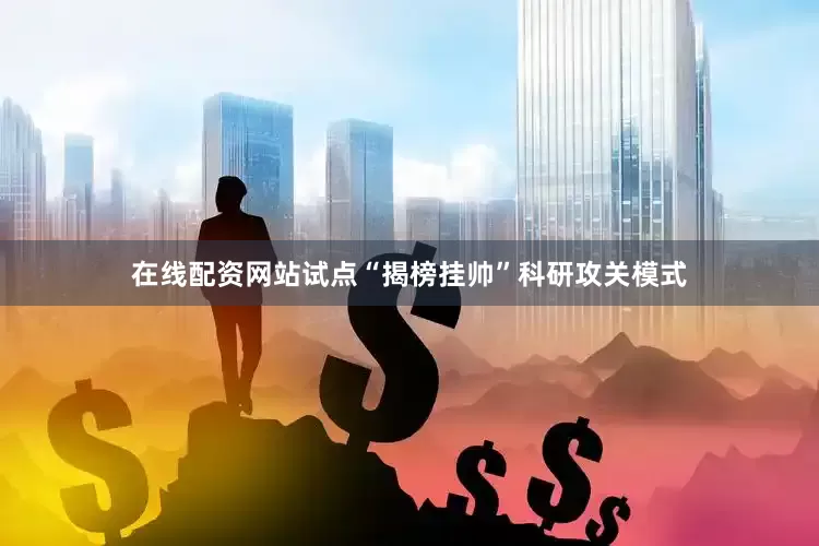 在线配资网站试点“揭榜挂帅”科研攻关模式